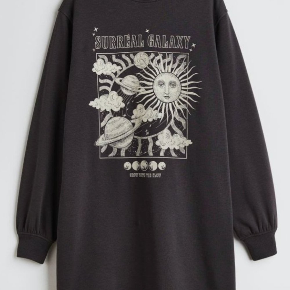 H&M Gray Oversized Sweatshirt Dress New with Tags